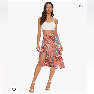 Verdusa Women's Summer High Waist Flowy Skirt $15 size L